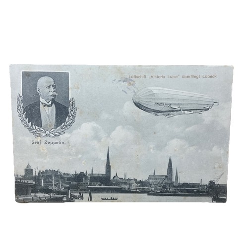 Postkarte lübeck luftschiff - postkarte,