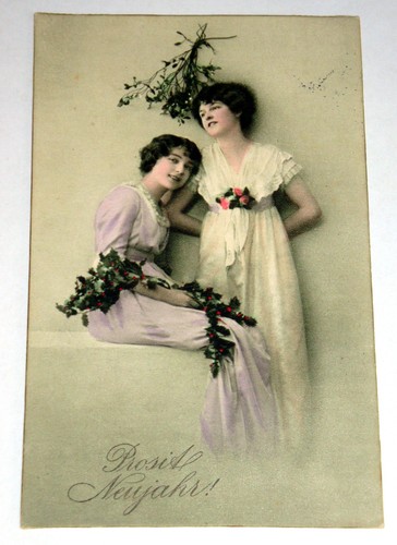 Alte zwei mädchen mit - ak,,