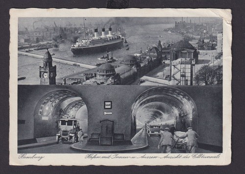 Ansichtskarte luftpost hamburg - ansichtskarte,