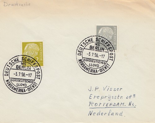1956 deutsche schiffspost - 1956:,