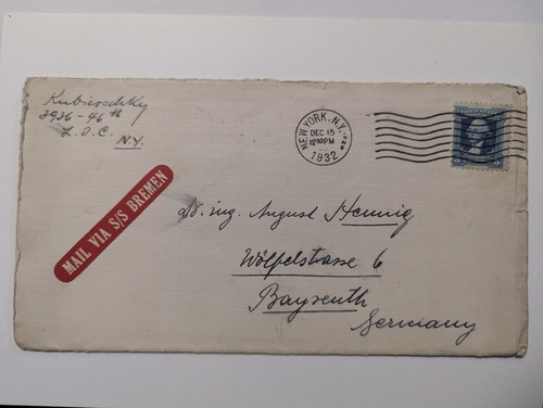 Usa beleg schiffspost 1932 - schiffspost,