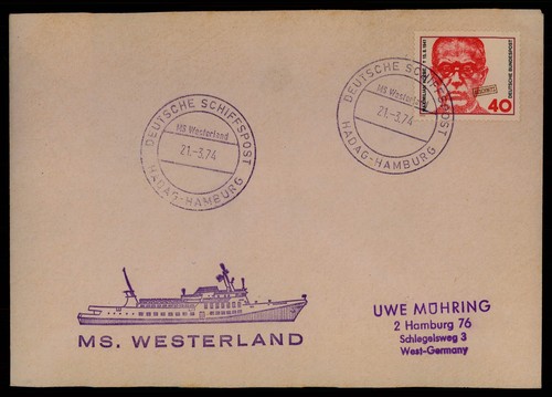 Brd schiffspost 1974 - 1974, ms