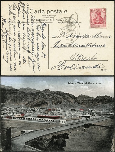 Aden 1911 schiffspost nach - aden,