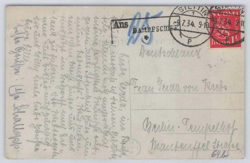 Stettin 1934 eingehende - d.,