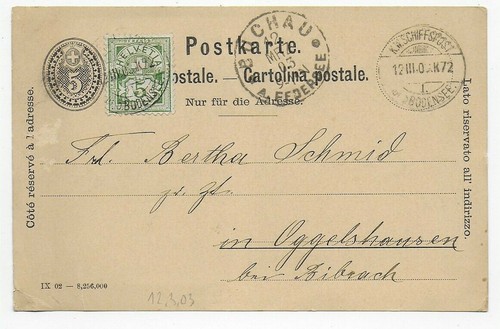 Postkarte schiffspost - postkarte, k.w.